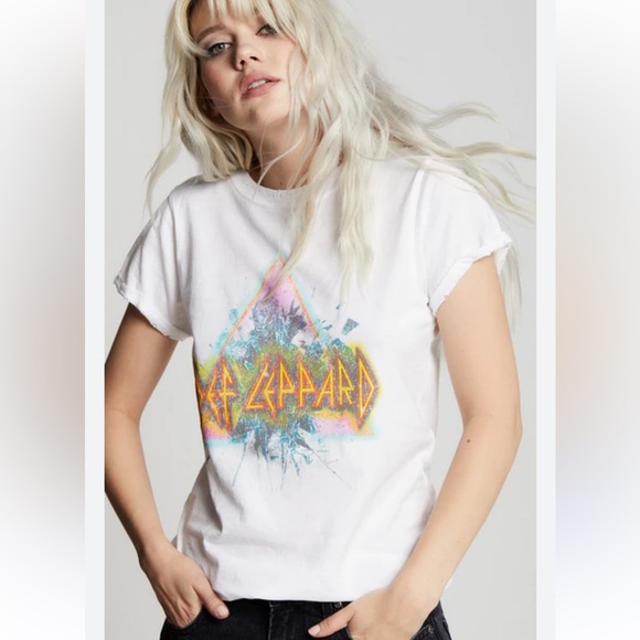 Recycled Karma Tops - Recycled Karma Def Leppard Tee